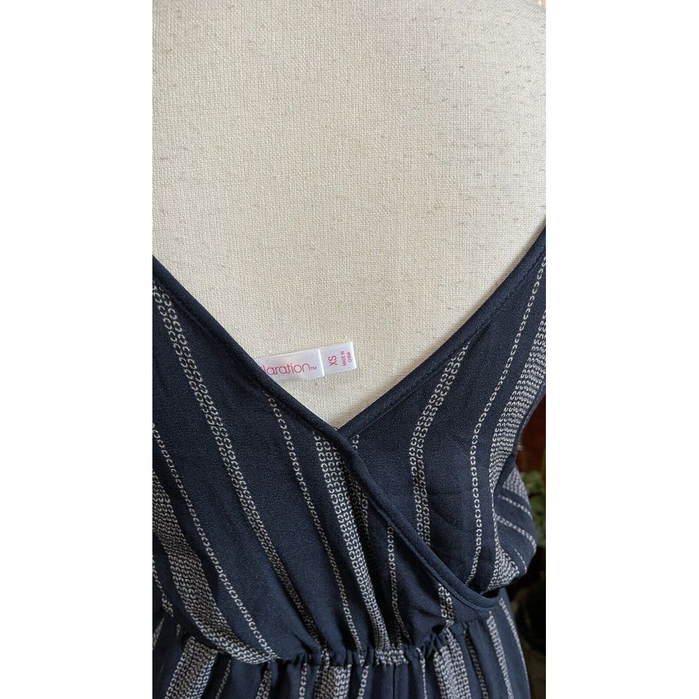 Xhilaration Women's Striped Blue And White‎ Wrap Wide Leg Jumpsuit Size X-small - Picture 5 of 16